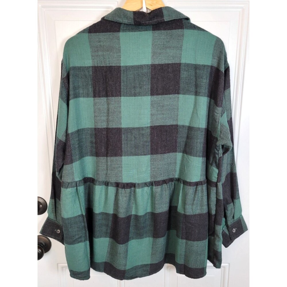 NWT American Eagle Womens Oversized Plaid Flannel Babydoll Top Size M - Picture 5 of 5